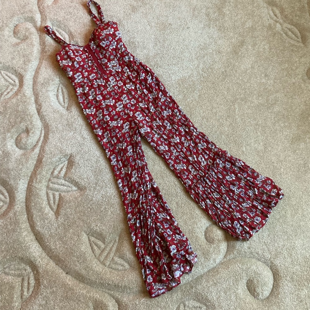 American Eagle Floral Flare Leg Jumpsuit